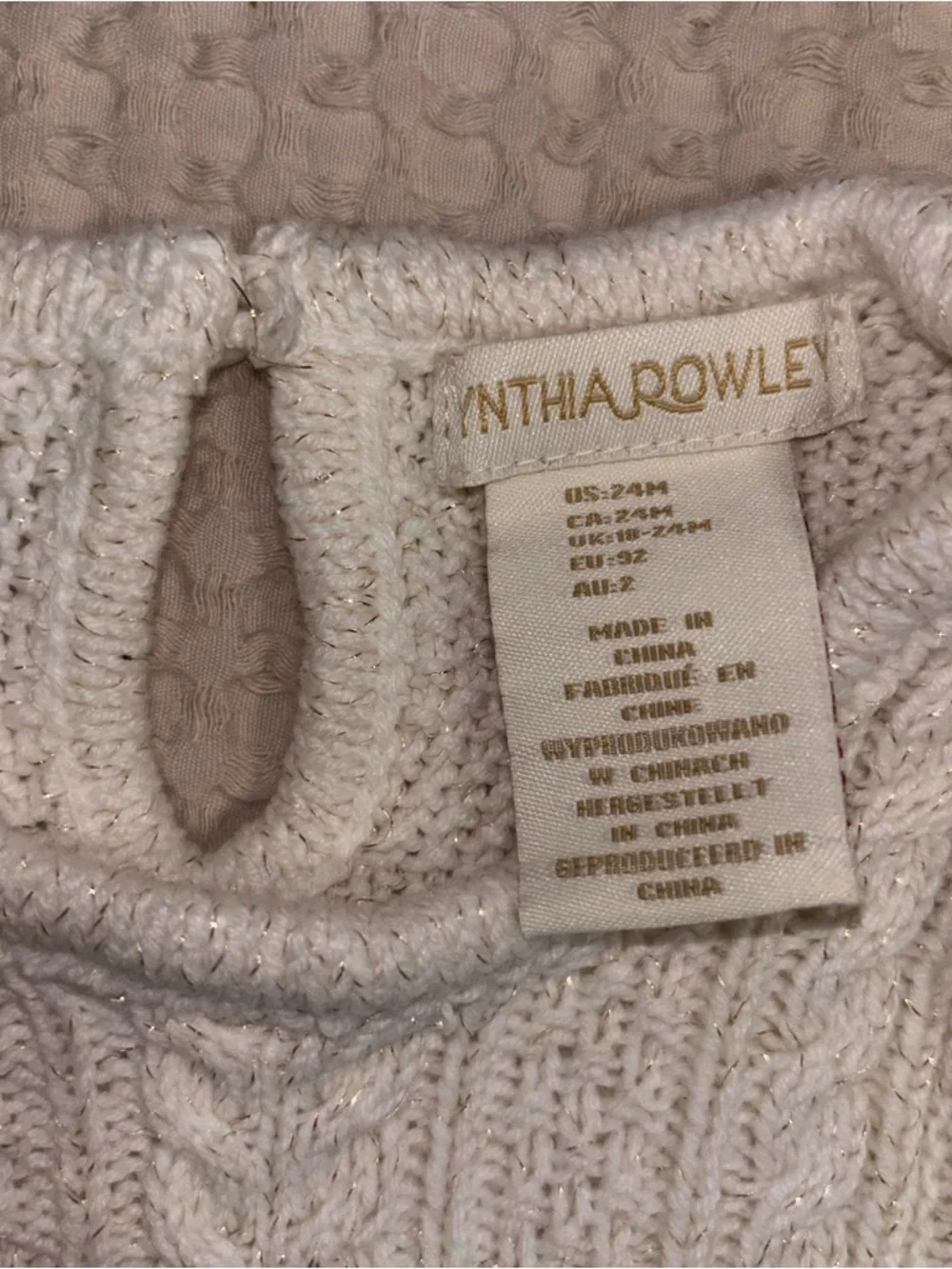 24M Cream Ruffle Cable-Knit Dress - Picture 3 of 4